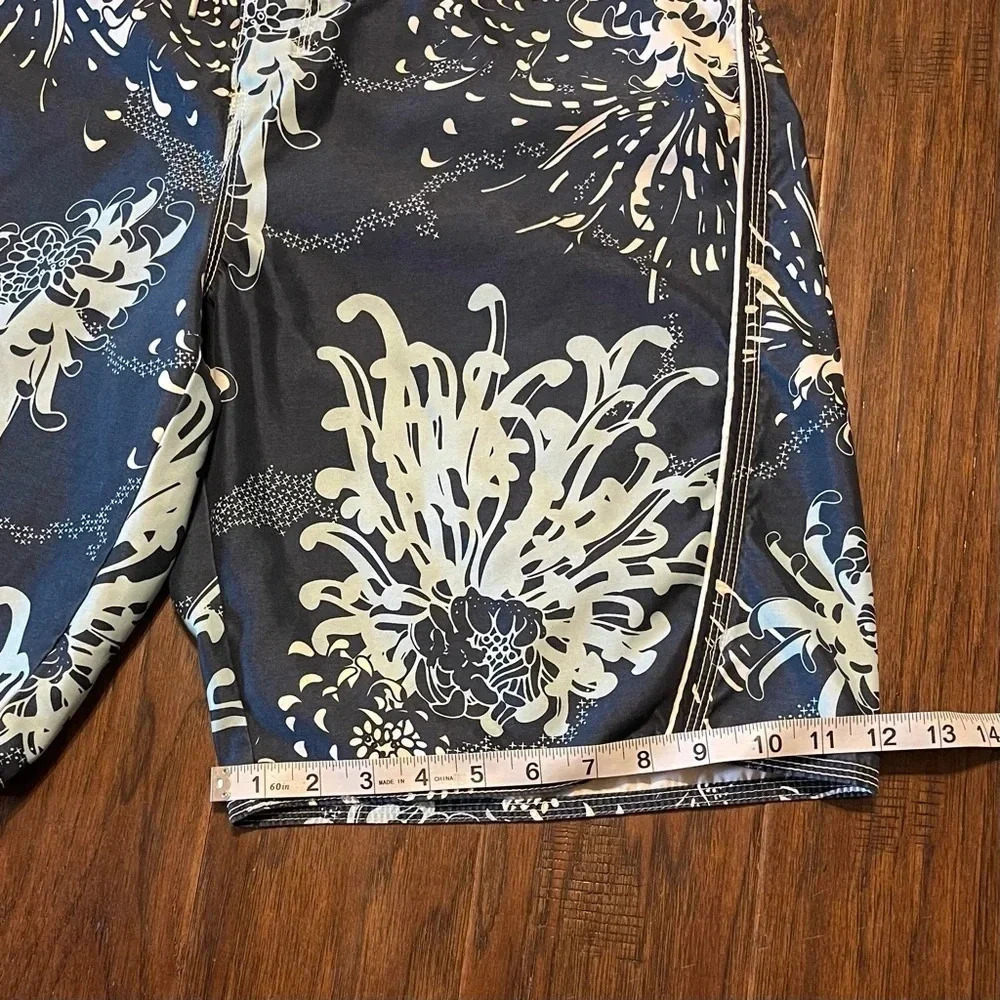 Old Navy Floral Board Shorts Swim Trunks Blue Tropical Beach Summer - Picture 8 of 12